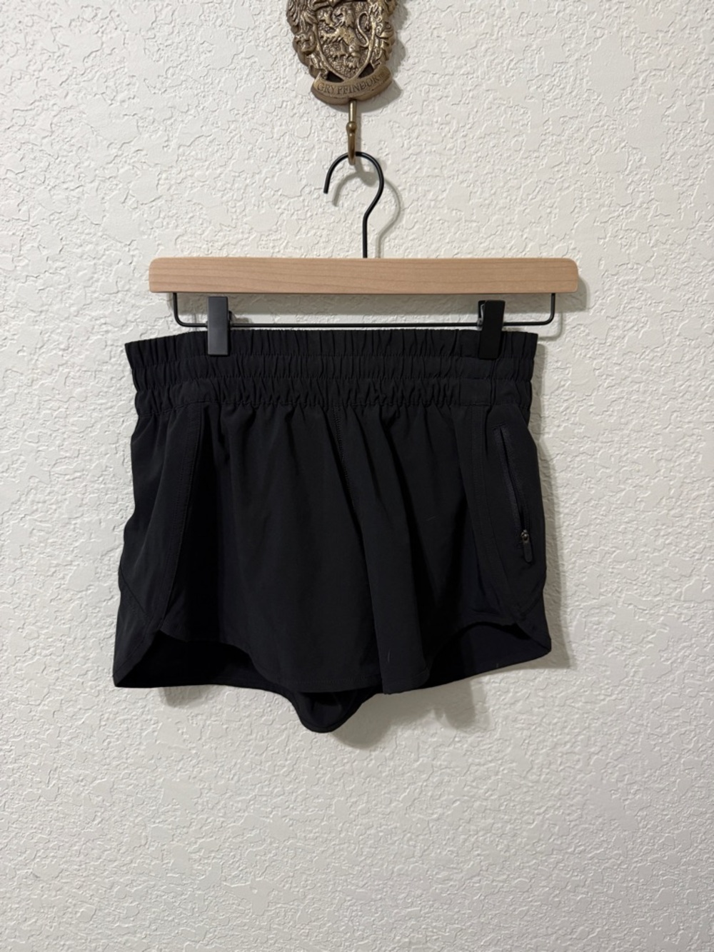 lululemon athletica Black Smocked-Waist Athletic Shorts